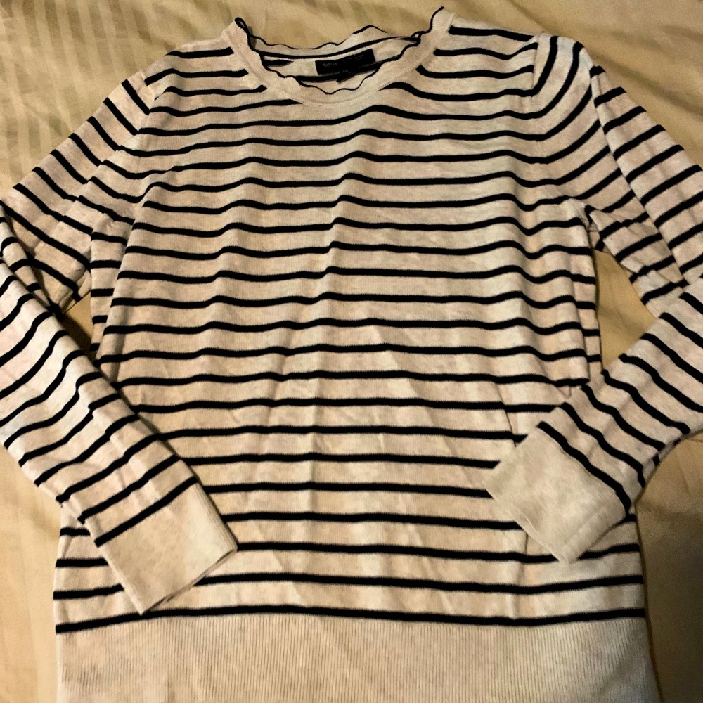 Scalloped Neck Striped Banana Republic sweater